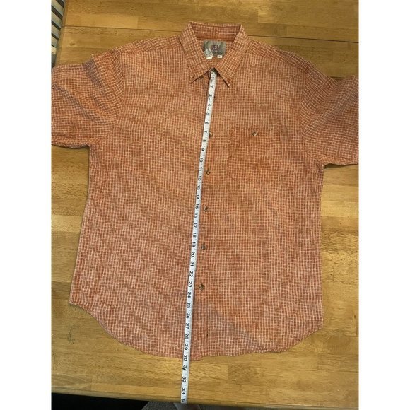 Territory Ahead Mens XL Orange Crosshatch Textured Long Sleeve Button Shirt - Picture 4 of 5
